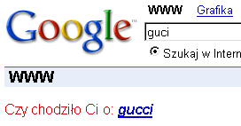 Wynik wyszukiwania na bdne haso w google.pl